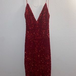 Red sparkly formal dress. Size Medium.